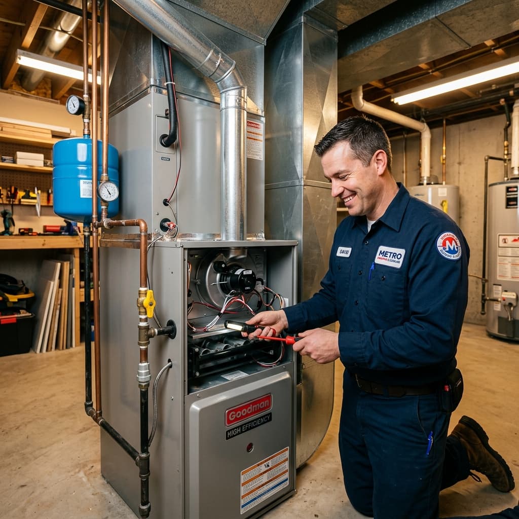 TSSA-licensed technician diagnosing a gas furnace in a Toronto home