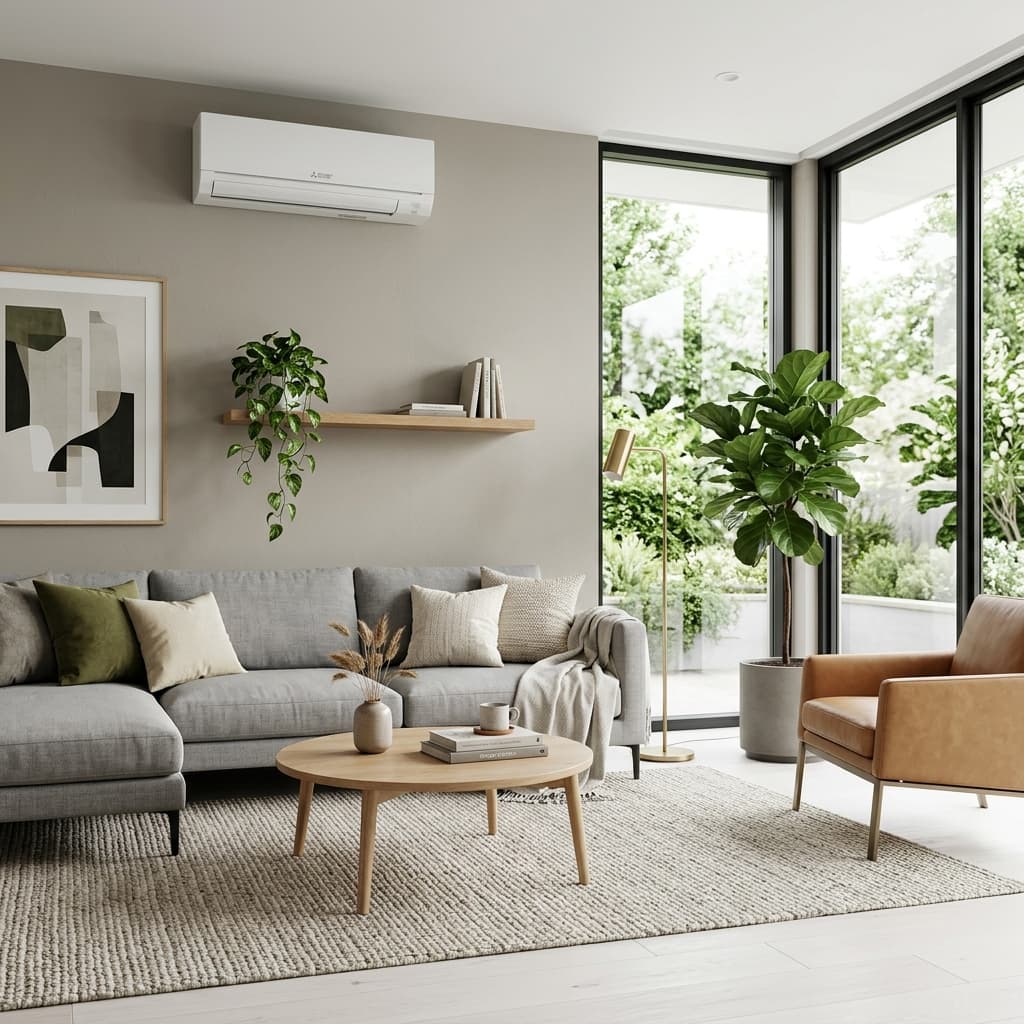 Ductless heat pump installed in a Toronto living room